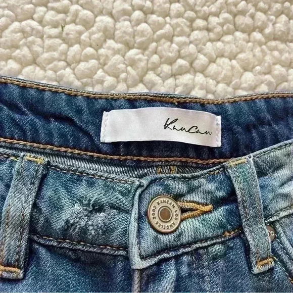 KanCan Mid Rise Cotton/Rayon Super Distressed Faded Mom Jean Shorts Size 7/27 - Picture 8 of 15